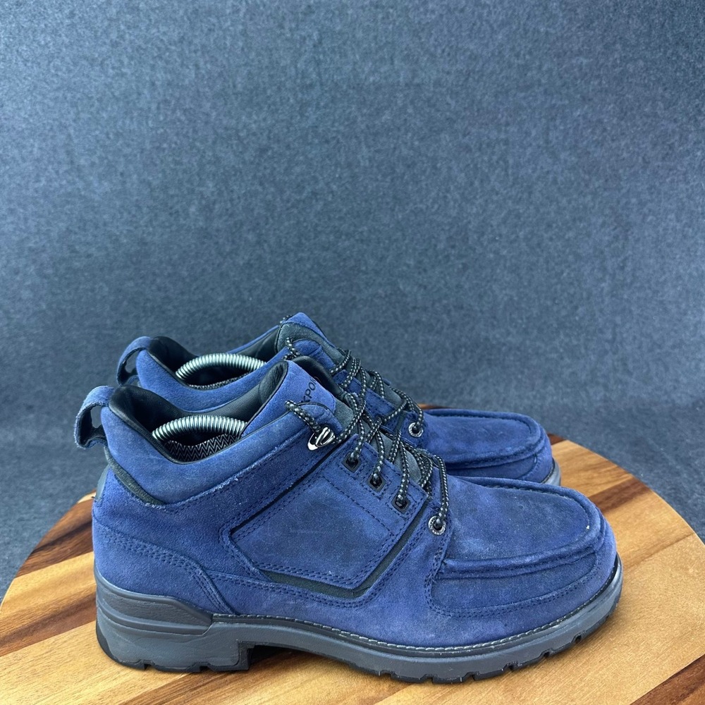 Rockport Total Motion Trek Mens Navy Blue Suede Moc Toe Boots CI6416 Size 9 M